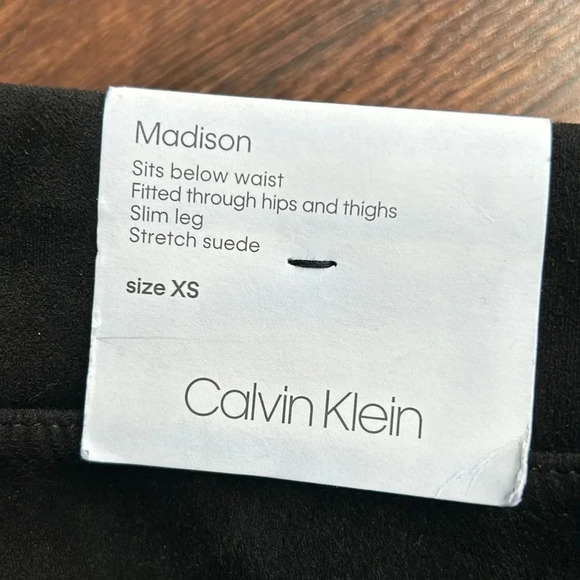 NEW Calvin Klein Suede Black Pants | Suede Pants | Suede Black Pants | Calvin - Picture 3 of 12